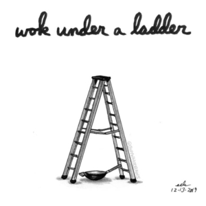 13, Badpuns, Cooking &amp; Baking, Garage, badluck, december13, friday, fridaythe13th, jasonvoorhees, kitchen, ladder, lowbrowpopsurrealism, minneapolisartist, stirfry, strangeart, superstition, superstitious, walkunderaladder, weirdoart, wok