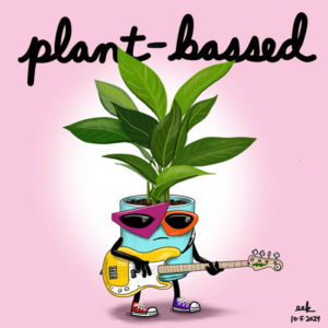 Badbassguitar, bass, bassist, plant, plantbased, plantbasedfood, plants, vegan, vegetarian